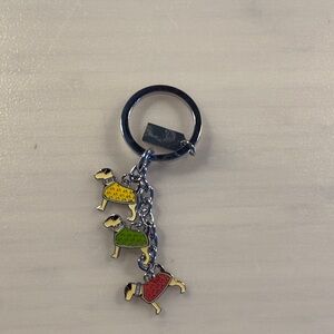 Coach Dog Charm Keychain with Colorful Sweaters (missing 2 dogs) w/ original box